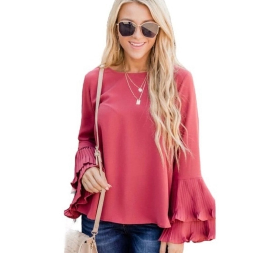 Pink Lily Boutique Dusty Rose Blouse